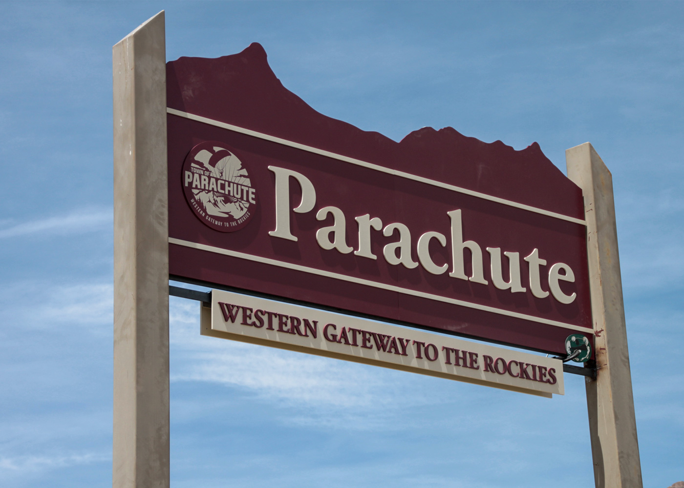 Parachute Town sign